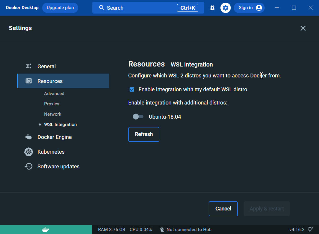 wsl2 option